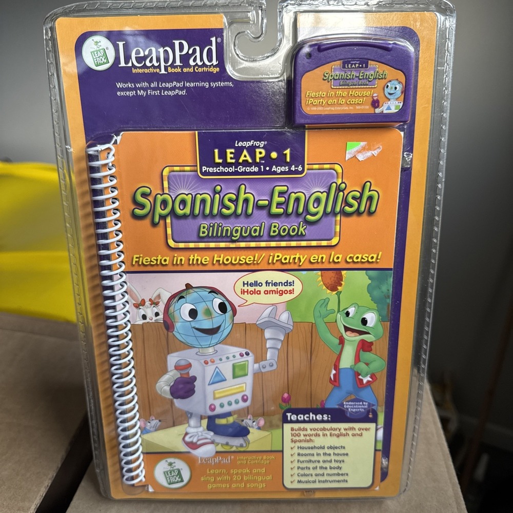 LeapPad Fiesta In The House Spanish English Bilingual Book & Cartridge‎ Game